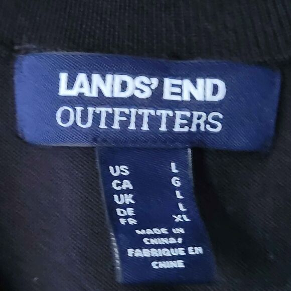 Men's Size Large Lands' End Light Weight V-neck Black Sweater - Picture 2 of 4